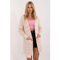 Love Lace Women's Buttonless Casual Cardigan with Slip Pockets in Beige