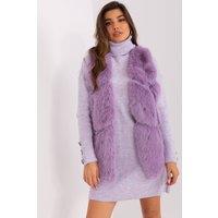 Love Lace Women's Soft Polyester Faux Fur Vest with Slip Pockets Style 187528 in Violet | Size: Large/XL