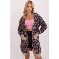 Love Lace Women's Textured Knit Pocket Throwon Cardigan in Violet