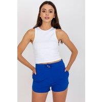 Love Lace Women's High Waisted Drawstring Sweatshorts in Blue | Size: Small