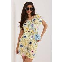Love Lace Women's Breathable Viscose Elastic Waist Shorts Pockets in Yellow | Size: Medium