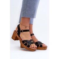Love Lace Women's Lightweight Adjustable Heel Sandals Soft Insole Buckle Strap in Black | Size: 7.5
