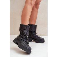Love Lace Women's Snow Boots with Textile & Upper & Warm Lining in Black | Size: 6.5