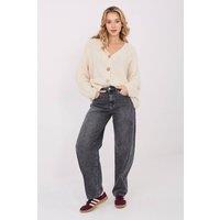Love Lace Women's Soft V Neck Button Cardigan Sweater in Beige