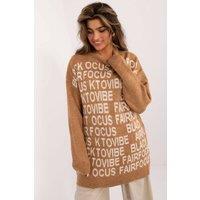 Love Lace Women's Long Sleeve Printed Acrylic Sweater in Brown