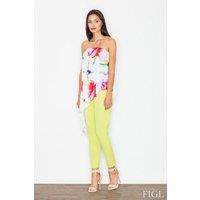 Love Lace Women's Airy Colorful Exposed Shoulder Jumpsuit Elastic in Green | Size: Medium