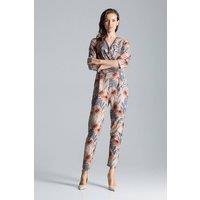 Love Lace Women's Patterned Pleated Waist Jumpsuit with Pockets | Size: Medium