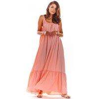 Love Lace Women's Airy Viscose Flounce Summer Loose Dress in Pink
