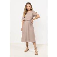 Love Lace Women's Classic Loose Fit Boat Neck Day Dress in Brown | Size: Small