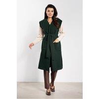 Love Lace Women's Long Soft Fleece Vest with Belt Pockets Style 218957 in Green | Size: Small