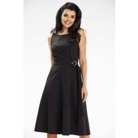 Love Lace Women's Poland Made Strapless Midi Boat Neck Dress in Black | Size: Medium