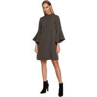 Love Lace Women's Aline Trapeze Day Dress with Ruffled Sleeves in Green | Size: Large