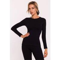 Love Lace Women's Ribbed Cotton Knit Corset Style Blouse in Black | Size: XL