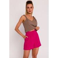 Love Lace Women's Polish Padded Tailored Shorts with Side Pockets in Pink | Size: 2XL