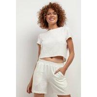 Love Lace Women's Linen Blend Loose Shorts in White | Size: 2XL