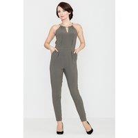 Love Lace Women's Chain Detail Tapered Leg Jumpsuit in Green | Size: XL