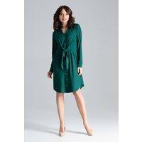 Love Lace Women's Shirt Dress Tie Waist Decorative Spring in Green | Size: Small