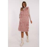 Love Lace Women's Hooded Faux Fur Vest for Winter Work Meetings in Pink | Size: S/M