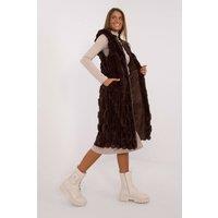 Love Lace Women's Hooded Faux Fur Vest for Winter Comfort in Brown | Size: S/M