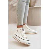 Love Lace Women's Big Star Sneakers Autumn Winter Comfort Rubber Sole Insole Grip in White | Size: 4.5