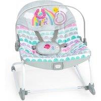 Bright Starts Rosy Rainbow Infant to Toddler 2in1 Rocker / Stationary Seat 13030 in Grey