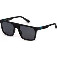 Police Men's SPLF61-55U28F Square/Rectangle Sunglasses in Black