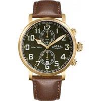 Rotary Men's RGS10002-24 Heritage 43mm Quartz Watch in Brown