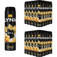 Lynx Men's Gold Body Spray XL 48-Hour HD Fragrance Deodorant, 200ml, 18 Pack in Black