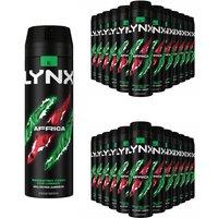 Lynx Men's Africa Body Spray XL 48-Hour HD Fragrance Deodorant, 200ml, 24 Pack in Black