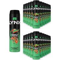 Lynx Men's Jungle Fresh Body Spray XL 48Hr HD Fragrance Deodorant, 200ml, 24 Pack in Black
