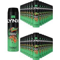 Lynx Men's Jungle Fresh Body Spray XL 48Hr HD Fragrance Deodorant, 200ml, 36 Pack in Green