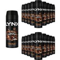 Lynx Men's Dark Temptation Body Spray 48Hrs HD Fragrance 150ml, 18 Pack in Black