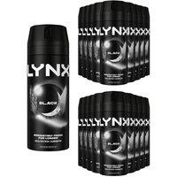 Lynx Men's Black Body Spray Deodorant 48Hrs HD Fragrance 150ml, 18 Pack
