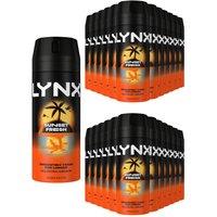 Lynx Sunset Fresh Men's Deodorant Body Spray 150ml, 24 Pack in Black