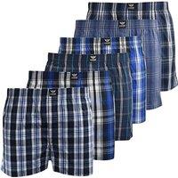 Kandor Men's Daxhe Woven Boxers 6 Pack in Blue | Size: Medium