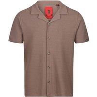 Luke 1977 Men's Pacaya Button Through Shirt in Brown | Size: Small