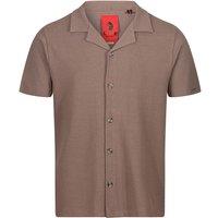 Luke 1977 Men's Pacaya Button Through Shirt in Brown | Size: XL