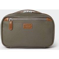 OSPREY LONDON Men's The Frontline Waxed Canvas & Leather Tech Travel Pouch in Khaki