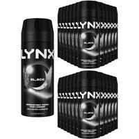 Lynx Men's Black Body Spray Deodorant 48Hrs HD Fragrance 150ml, 24 Pack