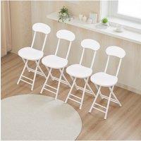 Living and Home 4Pcs Portable Foldable Dining Chairs in White