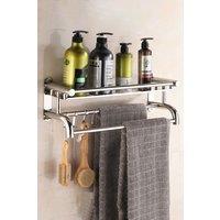 Living and Home Stainless Steel Bathroom Shelf Storage Toilet Shelf Organizer Wall Mounted in Silver