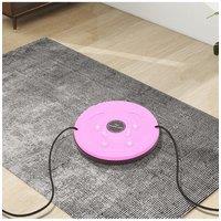 H&O Direct Waist Twisting Disc Twist Board with Drawstring for Home Fitness, Pink