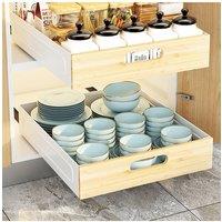 Living and Home 35cm Kitchen Cabinet Cupboard Drawer Pull-out Basket in White