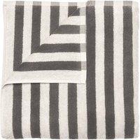 Blomus ARTO Towel with Wide Stripes 50 x 100 cm - Moonbeam/Magnet in Dark Grey