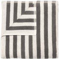 Blomus Set of 2 ARTO Guest Towels with Wide Stripes - Moonbeam/Magnet in Dark Grey