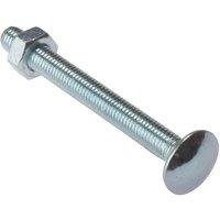 Forgefix Carriage Bolt & Nut Zp M6 X 65Mm Bag 10 in Silver