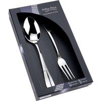 Arthur Price Baguette Stainless Steel Pair Of Large Servers Gift Boxed Cutlery Set in Silver