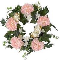 Smart Garden Products Artificial Hanging Door Wreath Peony Ivy Decor