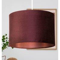 Lighting Collection Plum 30Cm Velvet Drum Shade Silk Liner Lamp Shade