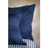 Soak&Sleep Mediterranean Blue French Linen Oxford Pillowcase Pair